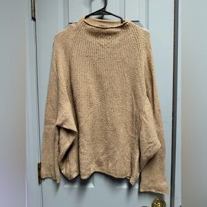 Able Tan Cowl Neck Sweater